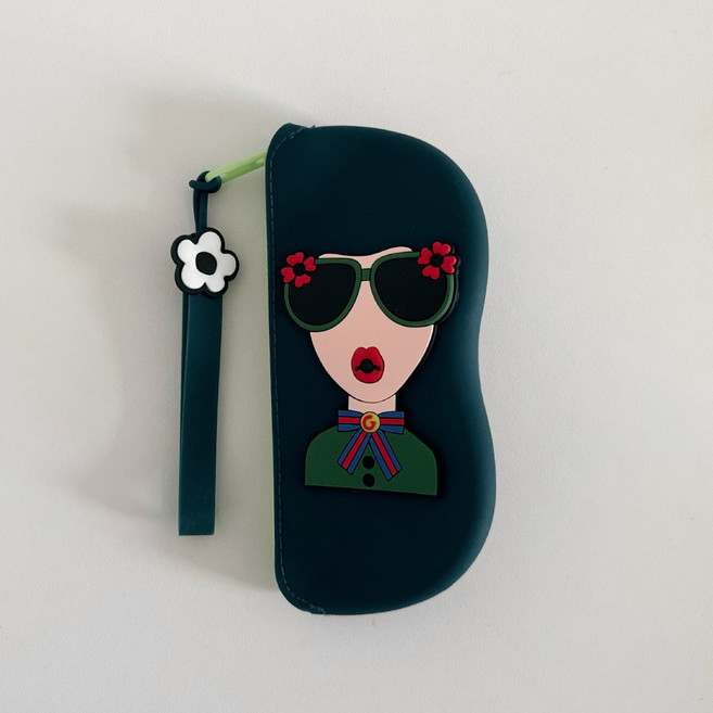 실리콘 안경 케이스 선글라스 여행용 파우치, 1개, 딥그린