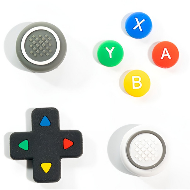 닌텐도 스위치 OLED 스위치 조이콘 호환 스틱커버 버튼 커버 세트, 1세트, 레트로, 스틱&버튼커버