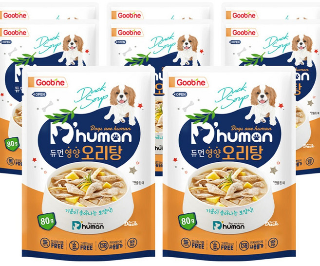 듀먼 영양 강아지 간식, 오리탕, 80g, 8개