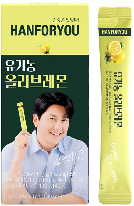 한포유 올레샷 유기농 엑스트라버진 올리브오일 레몬, 1박스, 280g