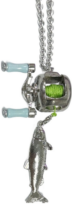 베이트 릴 목걸이 낚시 감성 소품 악세서리 미니 릴 팬던트, 1개