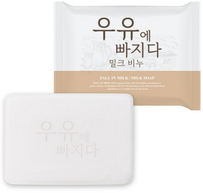 우유에빠지다 밀크 비누 클렌징 세안 세수비누, 100g, 10개입