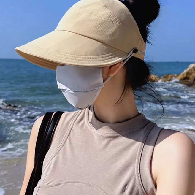 엔젤가드 마스크걸이 썬캡 벙거지모자 여성 여자 골프 여름 바캉스 버킷햇 보닛 돌돌이 방수