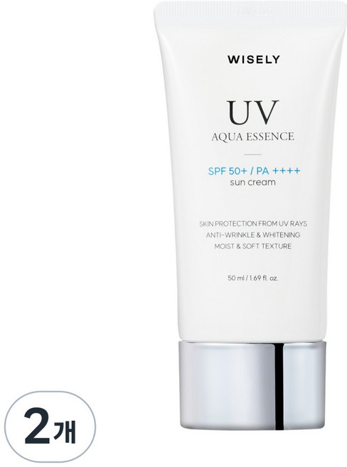 와이즐리 자외선차단 미백 주름개선 수분 선크림 SPF 50+ PA++++, 50ml, 2개