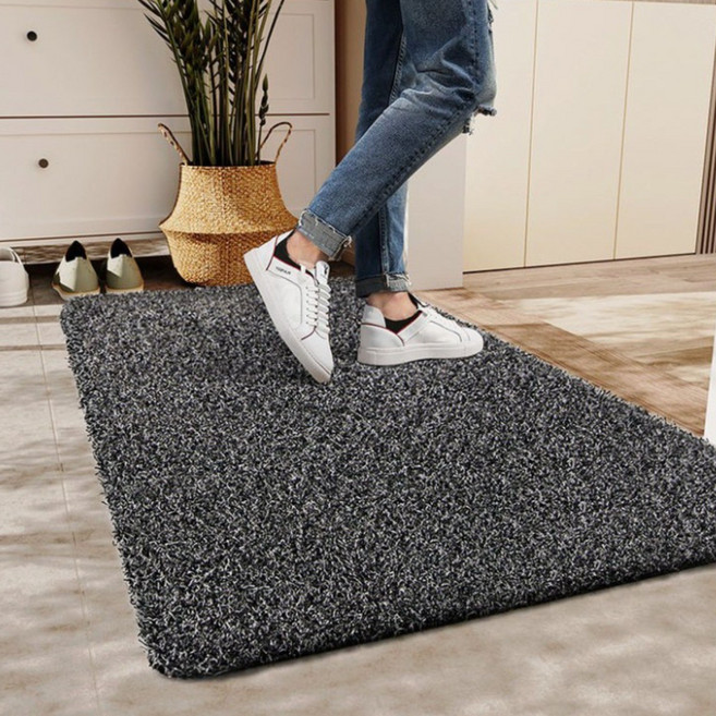 New Century Trade 고급형 발매트 신발바닥 흙 청소 매트 가정용 업소용 현관 출입문 미끄럼방지 매트, 40x60cm, 1개, 코너그레이 매트