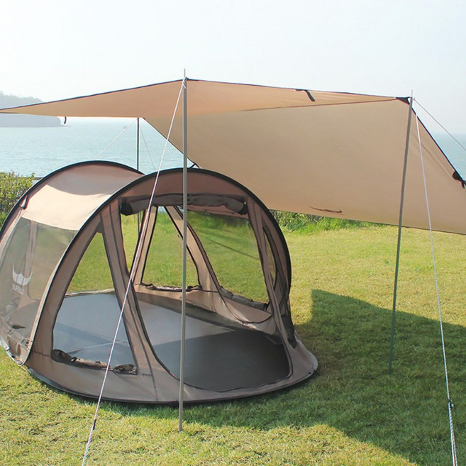 버팔로 이지 컴포트 캠핑 원터치 팝업 텐트 5~6인용 + 플라이형 타프 세트, 버팔로 이지컴포트 팝업텐트+타프세트