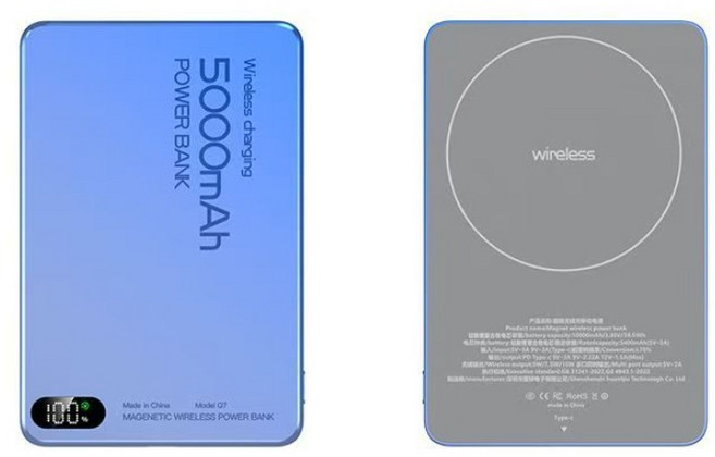 MagSafe 磁吸行動電源 5000mAh 無線有線快充 超薄設計 可上飛機 寶石藍, 規格, 寶石藍【優先消耗+雙彈窗】耳機手錶三合一, 10000毫安【帶3C標示｜可上飛機】