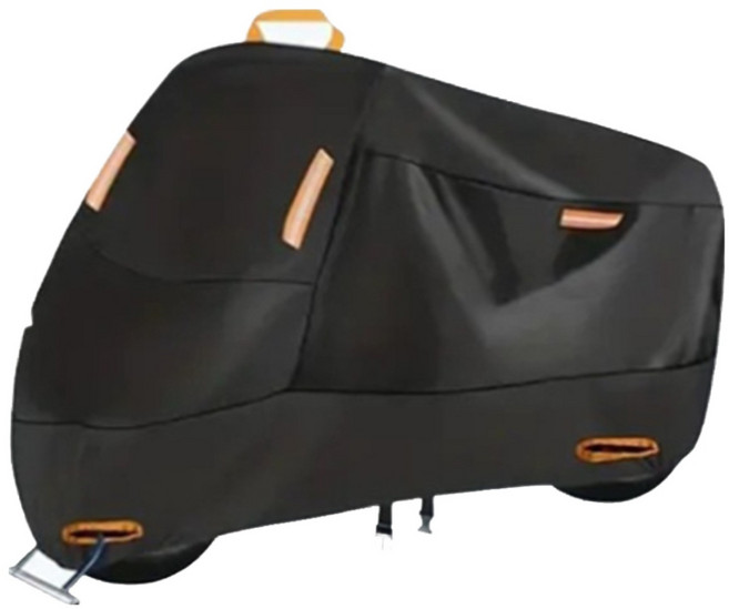 오토바이 커버 210D 내열 방수 방풍 튼튼한 자전거 옥스포드 주차 커버, 블랙