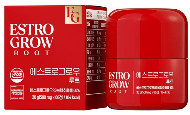 여성 모발 관리 데일리케어 비오틴 맥주효모 아누카사과 HACCP 에스트로그로우 루트, 1박스, 60정