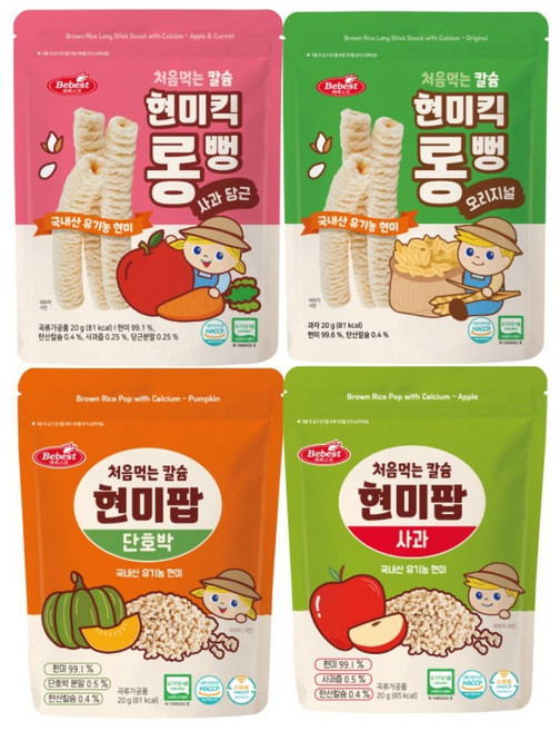 베베스트 처음먹는 칼슘 현미킥 롱뻥 2종 + 현미팝 2종, 1개