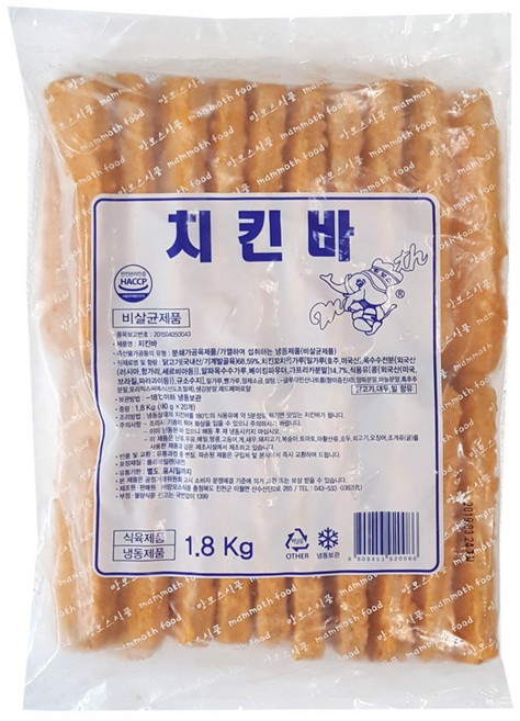 푸드드림 치킨바(90gx20개입)1.8kg, 90g, 20개