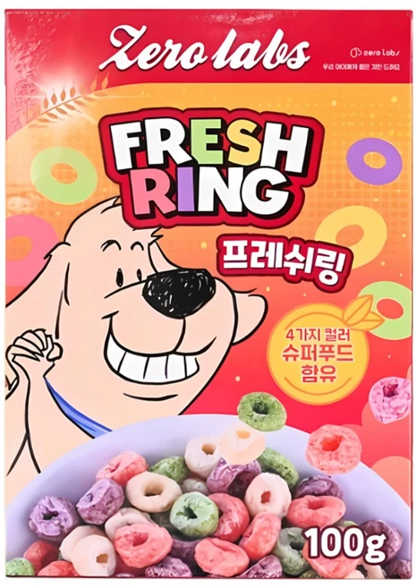 제로랩스 프레쉬링 강아지 시리얼, 블루베리 + 브로콜리 + 단호박 + 연어 혼합맛, 100g, 4개 - 쿠팡