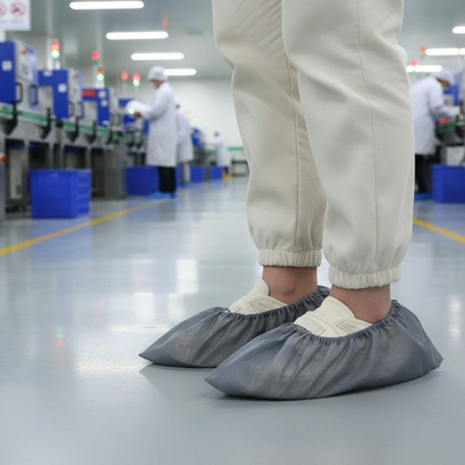 바이템 일회용 부직포덧신 방문자 신발커버, 200개, 그레이