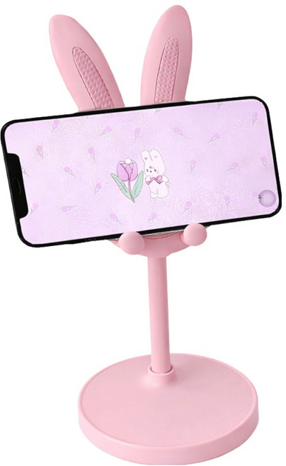 루이쉘 토끼 스마트폰 거치대, 1개, 핑크