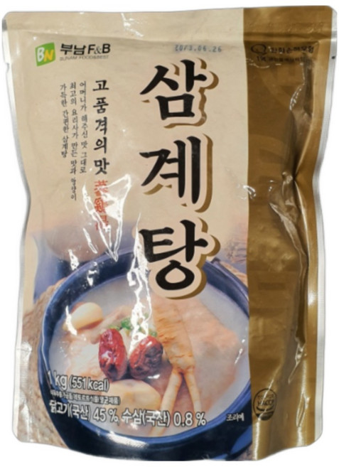 부남 삼계탕 레토르트 1kg 1박스-15개 여름 건강 보양식 즉석탕 즉석요리 간편식 식자재, 15개