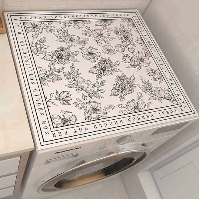 누누레빗 세탁기 커버 덮개 건조기 덮개 커버 세탁기 선반 냉장고 덮개 먼지커버 뚜껑형 김치냉장고 덮개 커버 세탁기 덮개, 심플리(블랙)