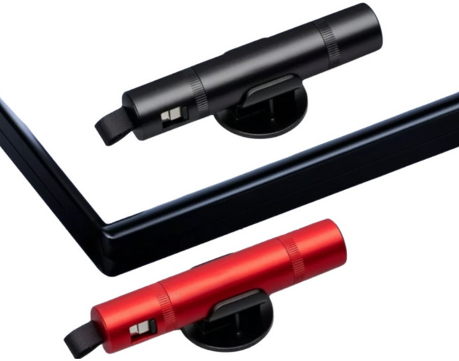 자동차 비상 탈출용 망치 벨트 절단기, 블랙,레드, 2개