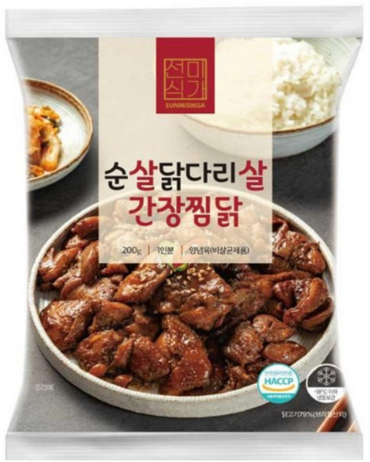 선미식가 100% 순살 닭다리살 간장찜닭 간편조리 3팩 5팩 2중포장, 5개, 200g