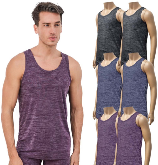 하누리 스페이스인팅 부드러운 남성 민소매 런닝 세트 3매 6매