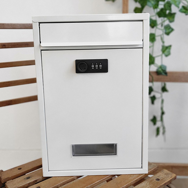 다세대우체통 스마트 비밀번호우체통 전원주택우편함 건의함 모금함 고객소리함 다용도박스, 화이트