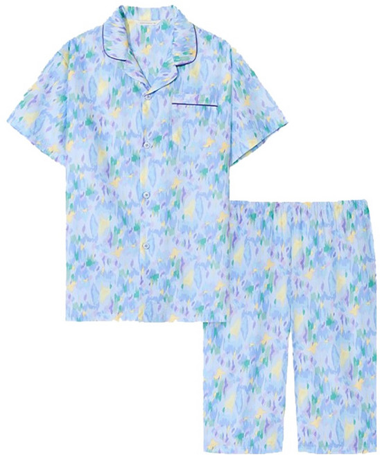 홈이 트라이 컬러풀한 여름용 반팔파자마