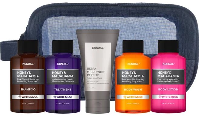 쿤달 여행용 5종 세트 B타입 클렌징폼 포함 화이트머스크향, 1세트 - 쿠팡
