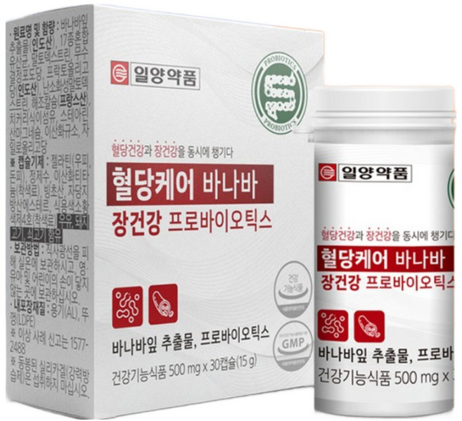 일양약품 혈당케어 바나바 장건강 프로바이오틱스 유산균 30정, 3개