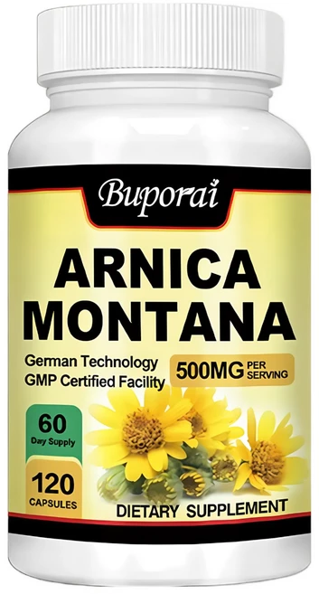 아르니카 추출물 함유 근육 통증 완화와 혈액순환 개선에 효과적인 천연 허브 캡슐 운동 후 회복 지원 무첨가제 비건 포뮬러 독일산 원료 사용, 1개, 60정 - 쿠팡