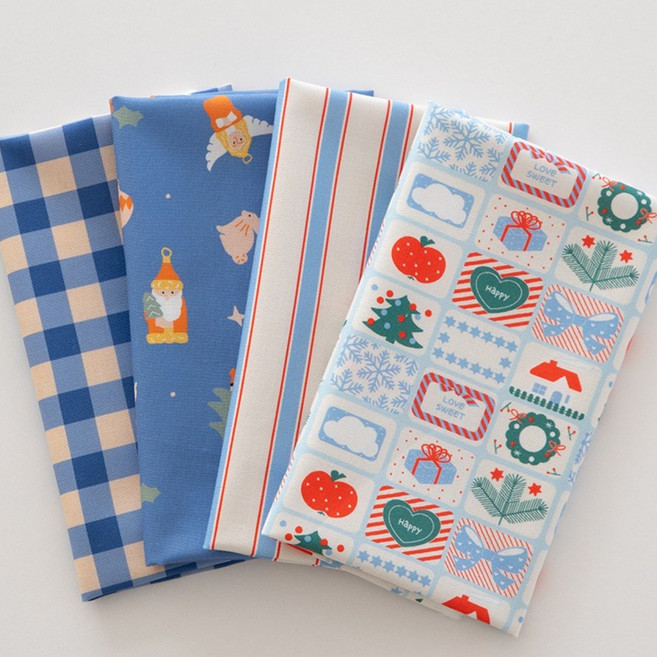 천가게 원단패키지 플라워 꽃무늬 체크 스트라이프 조각천 33종, 1세트, 204