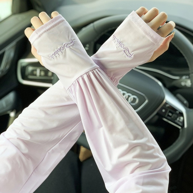 코아닉 달라붙지않는 헐렁한 팔토시 루즈핏 시원한 쿨 손등토시, UV50N 퍼플, 2개