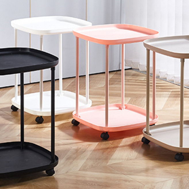 LOVFIR 모더니즘 심플 테이블 이동가능 수납 침실용 탁자, 그레이