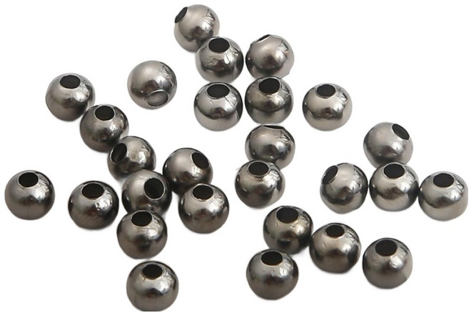 금속 구슬 메탈 볼 비즈 공예 재료 5종, 2.4mm (10g/약280개), 흑니켈, 1개