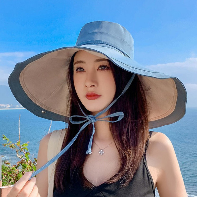 大帽簷漁夫帽 遮陽帽 防曬帽 雙面超大大帽檐帽