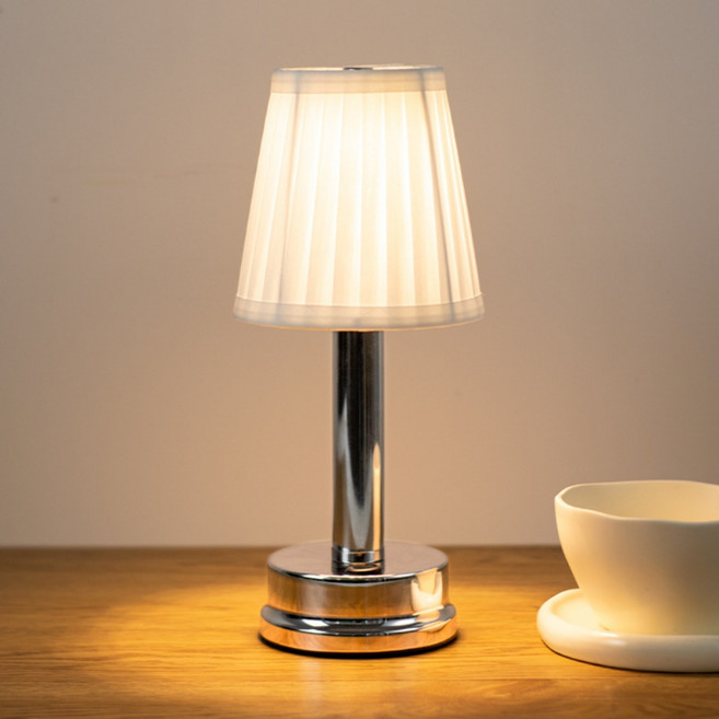 잼퍼니 램프쉐이드 무선 충전 LED조명 무드등 테이블등, 실버