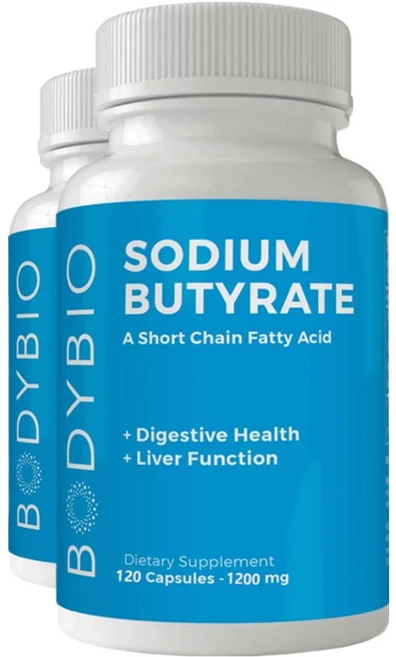 BodyBio Sodium Butyrate 바디바이오 소듐 부티레이트 60캡슐 2병 유전자 변형 성분 무함유 뷰티르산 함유, 60정 - 쿠팡