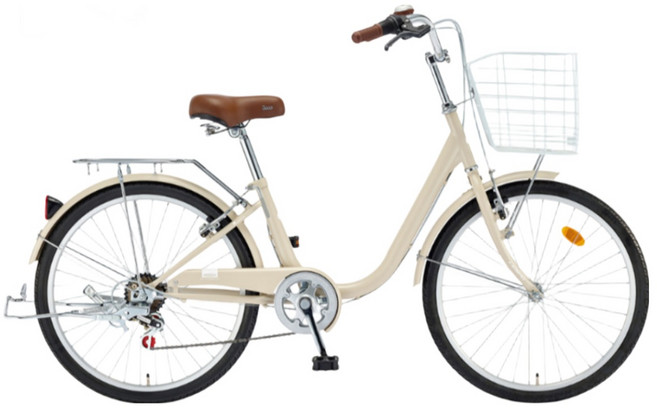 2026 삼천리 24 선데이 자전거 7단 클래식 시티형자전거, 1개, 159cm, 밀크티(무광)