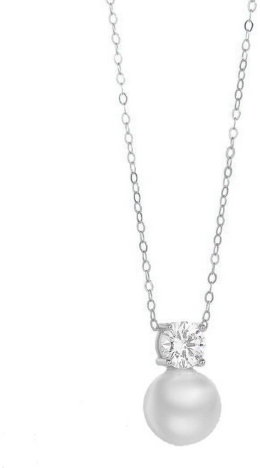 Ramlove 18K도금 진주 하객데이트 데일리 체인 진주 목걸이 모이사나이트 목걸이 14K40+5mm XSD009