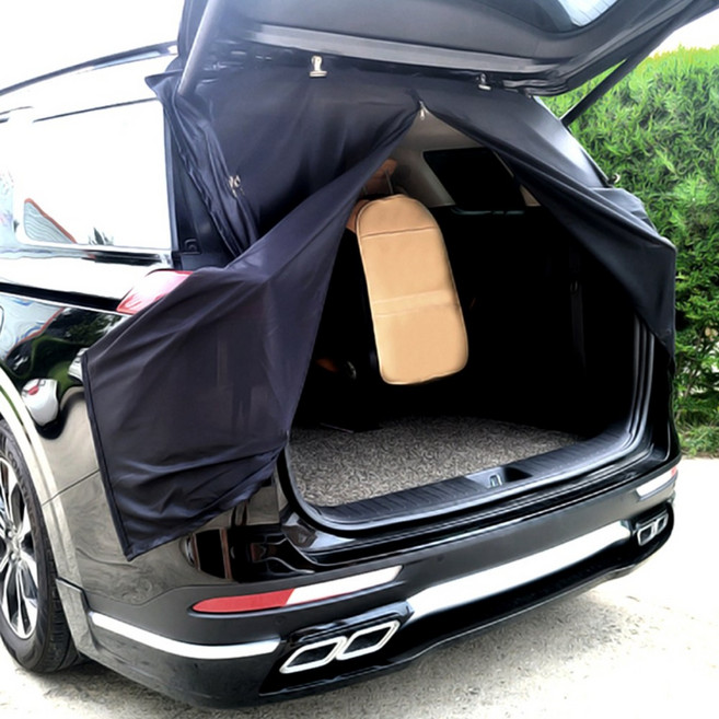 카니발 차박 모기장 풀세트 앞문 뒷문 트렁크 풀세트 캠핑 차크닉 햇빛가리개 사생활보호 KA4 더 뉴 등 00362, 블랙,집게-실버