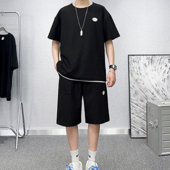 코디코치 5부 반팔티 반바지 트레이닝 운동복 상하세트