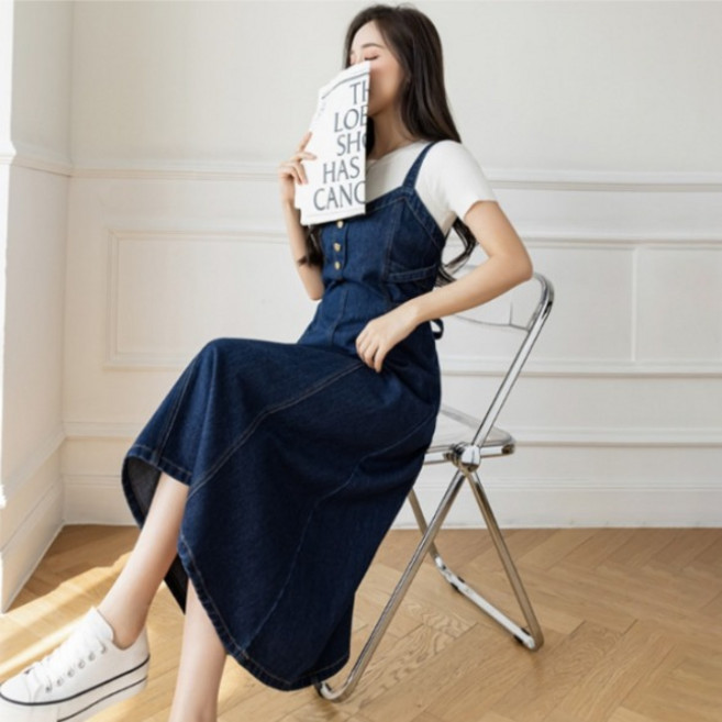 메이첼 뷔스티에 데님 원피스 04917 J 빅사이즈 포함