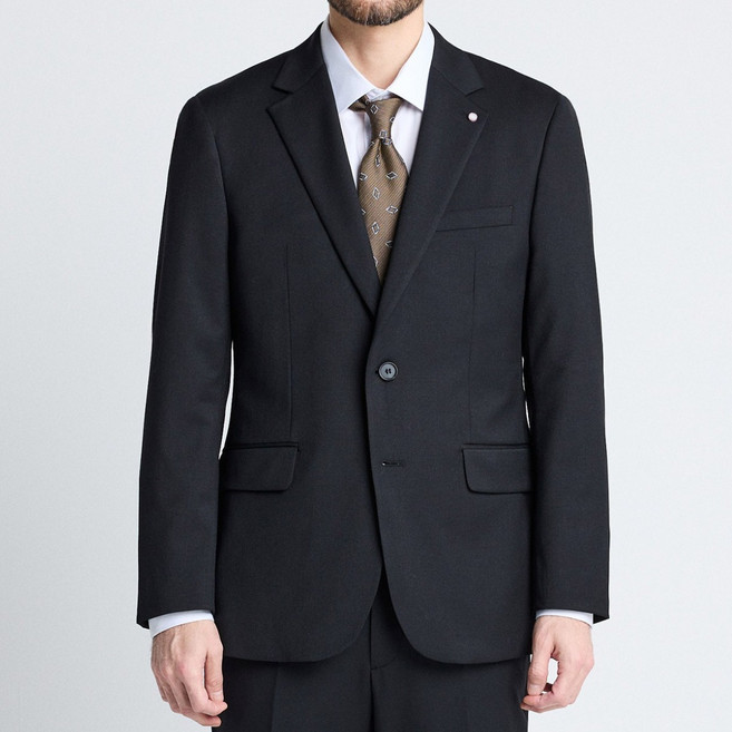 울 사방스판 에센셜 수트_블랙 (슬림핏)_SSJUZ11SET