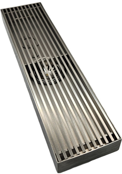 KB 고급 라인 트랜치 센터 편심육가 75X300 스텐304 욕실 센터 배수구, BSN (실버)