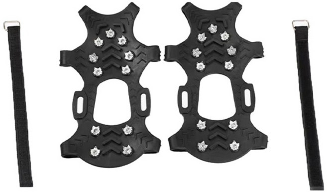 넥소리아 스트랩 고정 미끄럼방지 11P 아이젠, 블랙