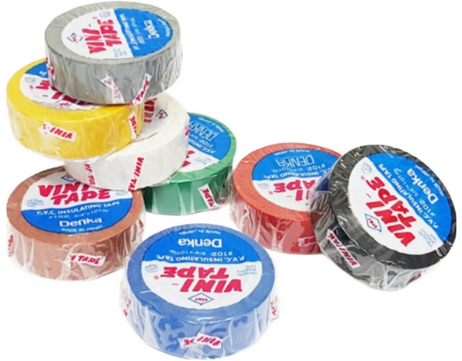 덴카 vini tape 일본산 칼라 PVC 배선 전기 절연 테이프 갈색, 1개