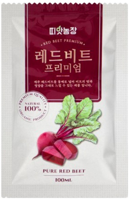 띠앗농장 물없이 진공 60도 저온 추출 레드 비트즙, 100ml, 120개