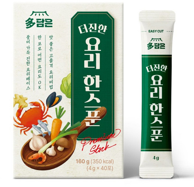 다담은 더진한 요리 한스푼 분말육수 40포, 4개, 160g