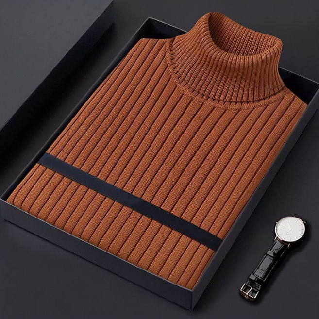 패션 남자 목폴라 긴팔티 빅사이즈 솔리드 슬림핏 터틀넥 니트 봄 가을 남성 폴라티 긴소매 상의 CJJ