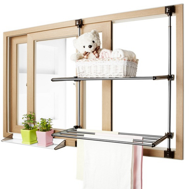 웰렉스 무타공 작은창 실내창 창문빨래건조대 CMG