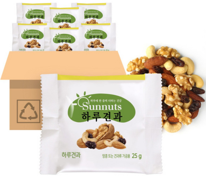 오리지널하루견과25g 50봉 감사선물 견과류세트 건강간식, 25g, 50개