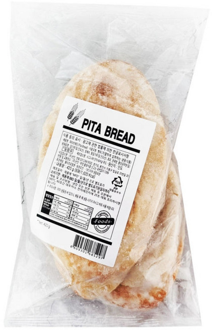 냉동 피타브레드 인도식 화덕빵 포켓빵, 30개, 70g